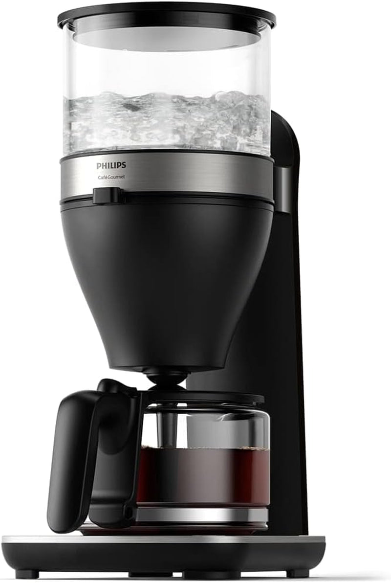 Philips Machine à expresso avec filtre – Capacité de 1,25 litre, jusqu'à 15 tasses, faire bouillir et infuser, noir/argent (HD5416/60)