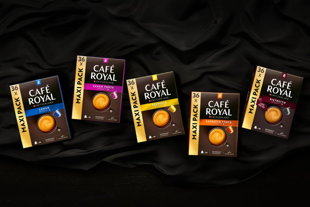 Café Royal Espresso Decaffeinato – Capsules de café compatibles Nespresso®, 100% Arabica, Intensité 6/12, Rainforest Alliance, décaféiné, 36 capsules