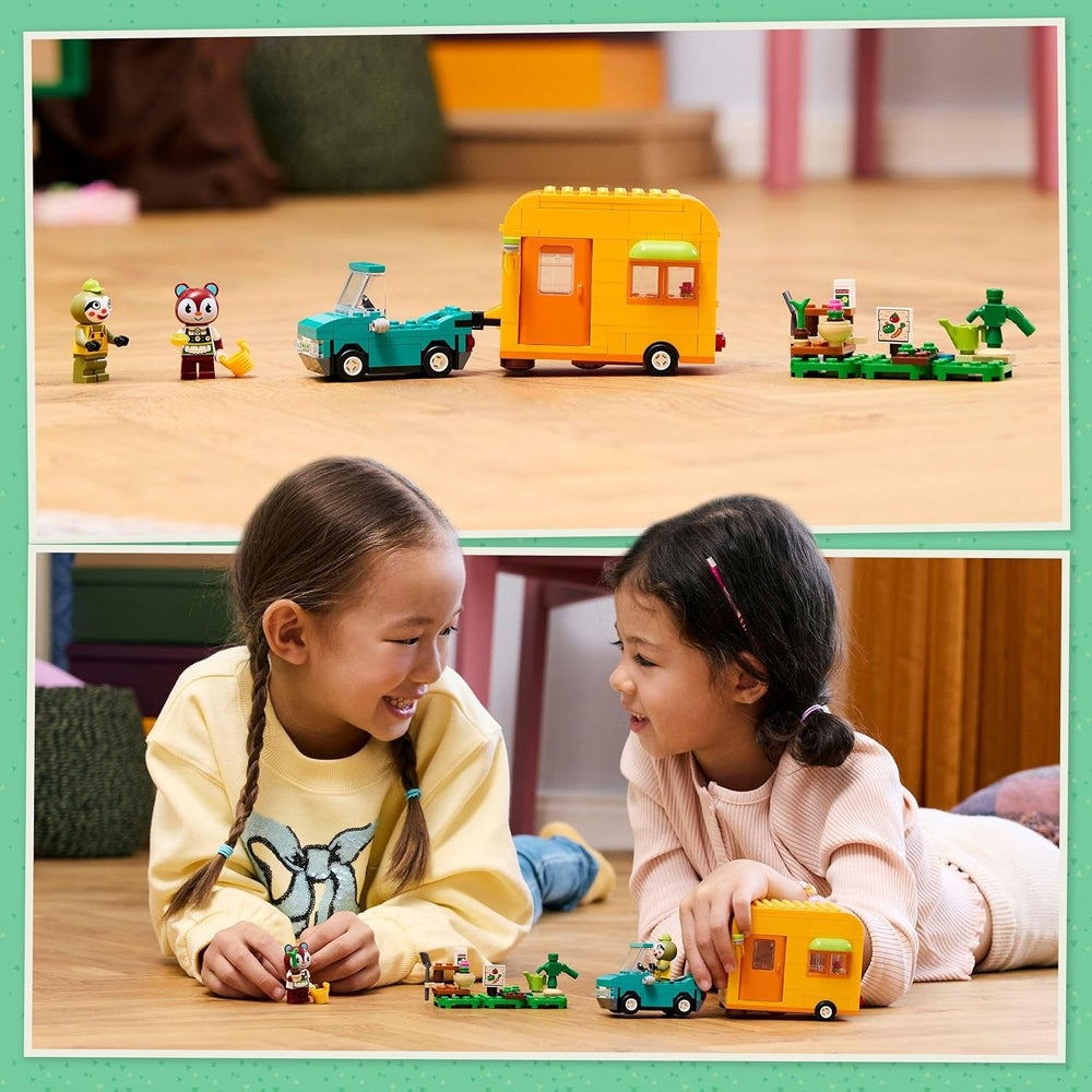 LEGO Animal Crossing Gerds Wohnwagen & Gärtnerei, Bauset für Rollenspiele, Spielzeug Auto für Kinder, Geschenk für Mädchen und Jungen ab 7 Jahren, Videospiel Spielzeug mit Tierfiguren 77054