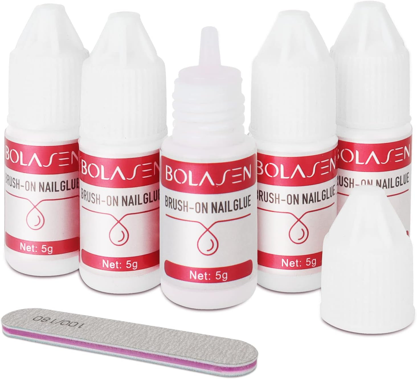 Colle pour pointes d'ongles, colle à ongles extra forte BOLASEN, colle à ongles craquelée 4 pièces, colle à ongles, colle à ongles artificielle extra forte, colle à ongles - 4 * 7 ml