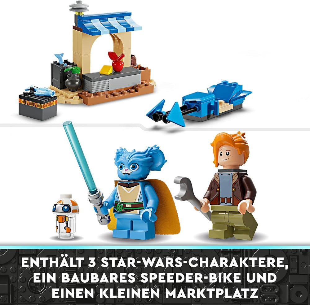 LEGO Star Wars : Les aventures du jeune Jedi Crimson Firehawk, coffret de démarrage pour enfants avec vaisseau spatial à construire, speeder bike et 3 figurines, cadeau pour garçons et filles de 4 ans 75384 Ensembles de construction Besuche den LEGO-Store