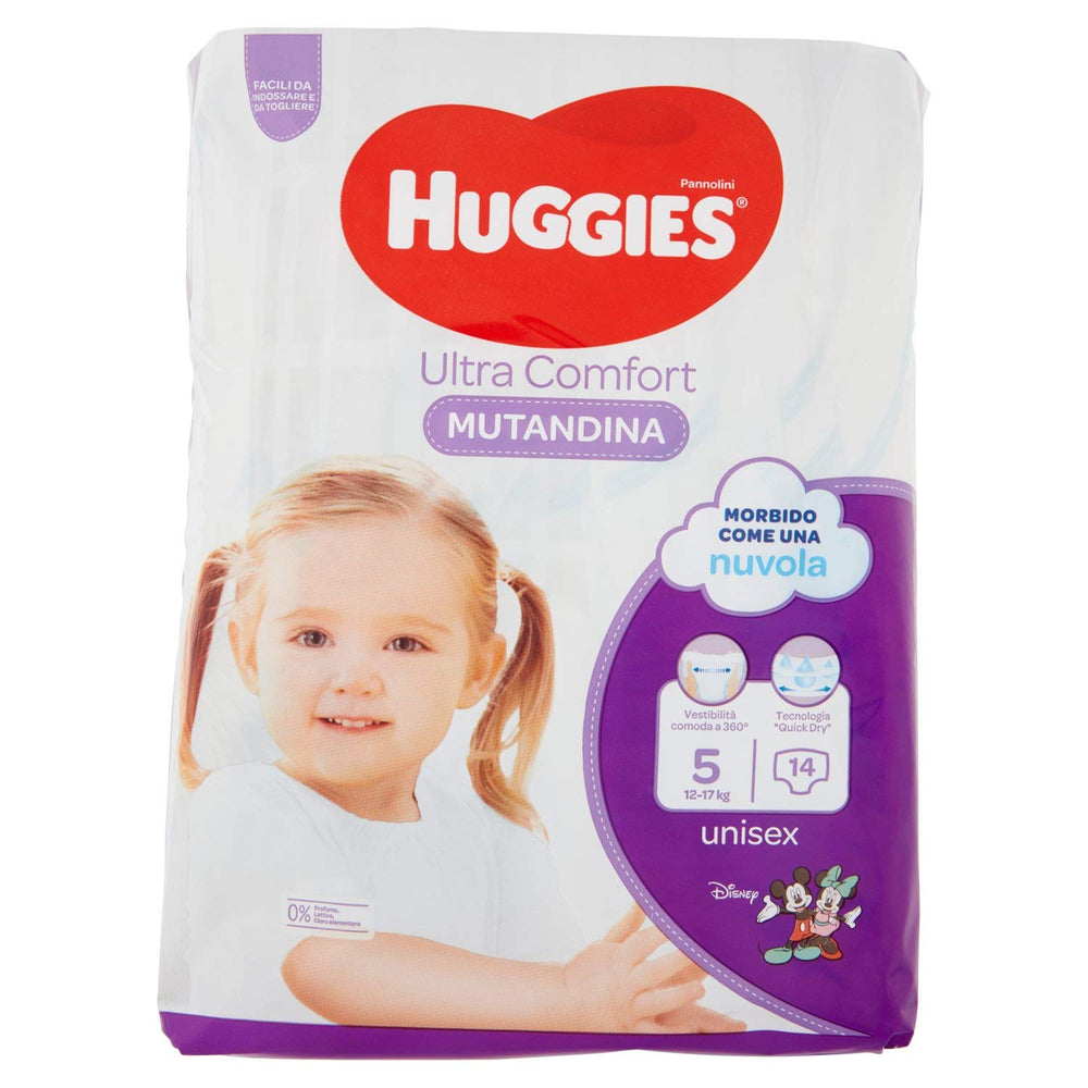 Huggies PANNOLINI Mutandina Couche jetable, garçons/filles, 12 kg, 17 kg, multicolore, 14 pièces (S)