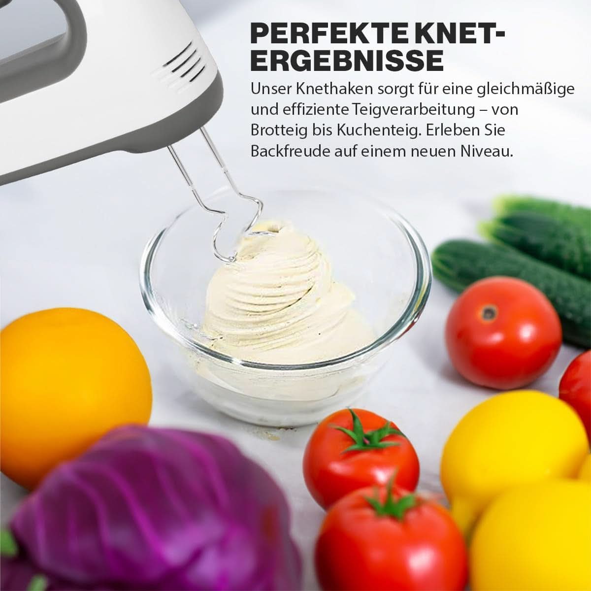 Mélangeur Clatronique | Moteur Kraftvoller 400 watts | Batteur à main | Turbostufe & 5 Geschwindigkeitsstufen | Batteur à main | Spülmaschinengeeignete Edelstahlquirle Und -Knethaken | HM 3775 Cuisine Naty Shop