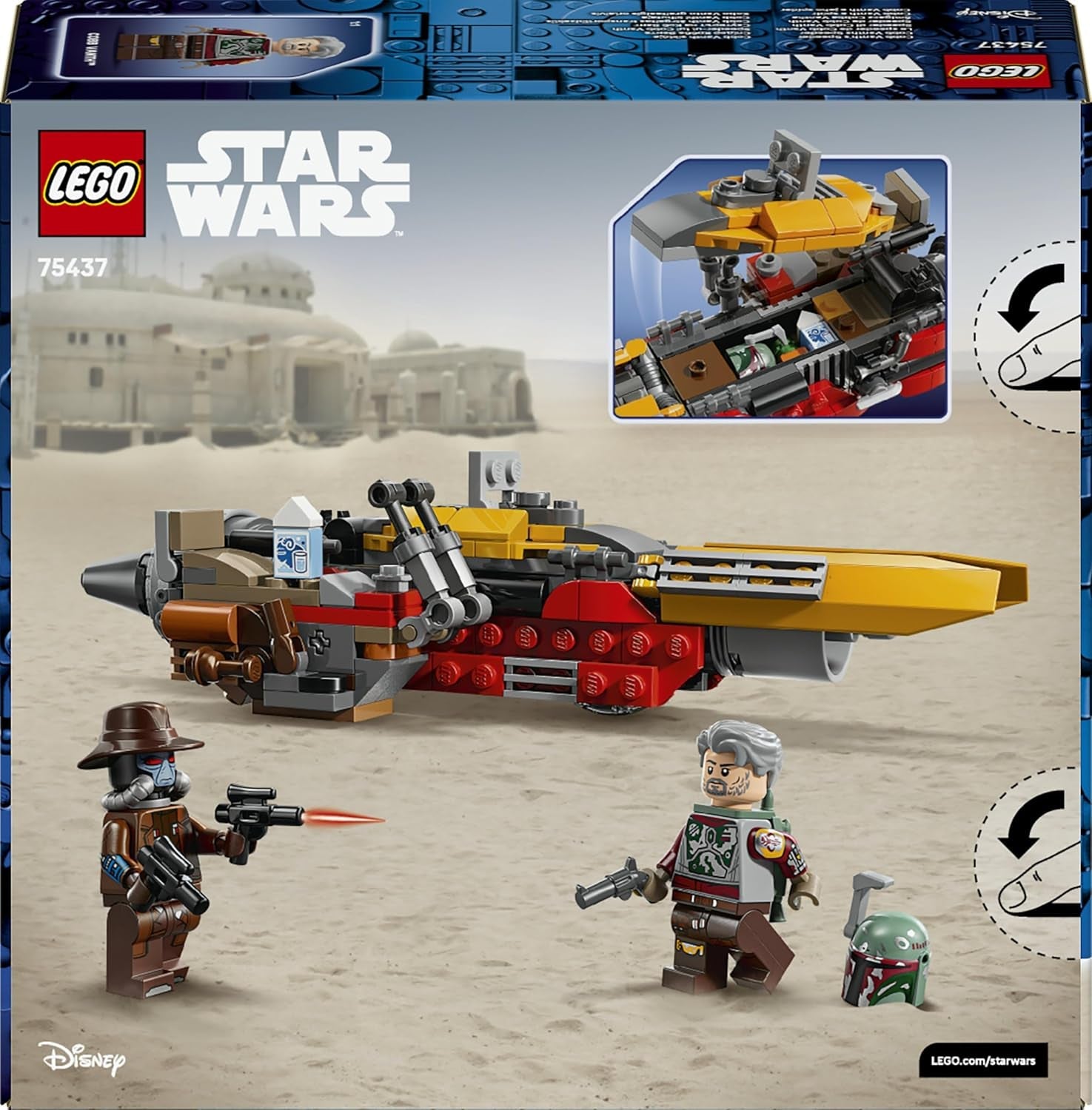 LEGO Star Wars 75437 Cobb Vanths Speeder - inkl. Cobb Vanth & Cad Bane Minifiguren sowie Blaster & Jetpack - Geschenk für Jungen ab 7 Jahren und Fans von The Mandalorian