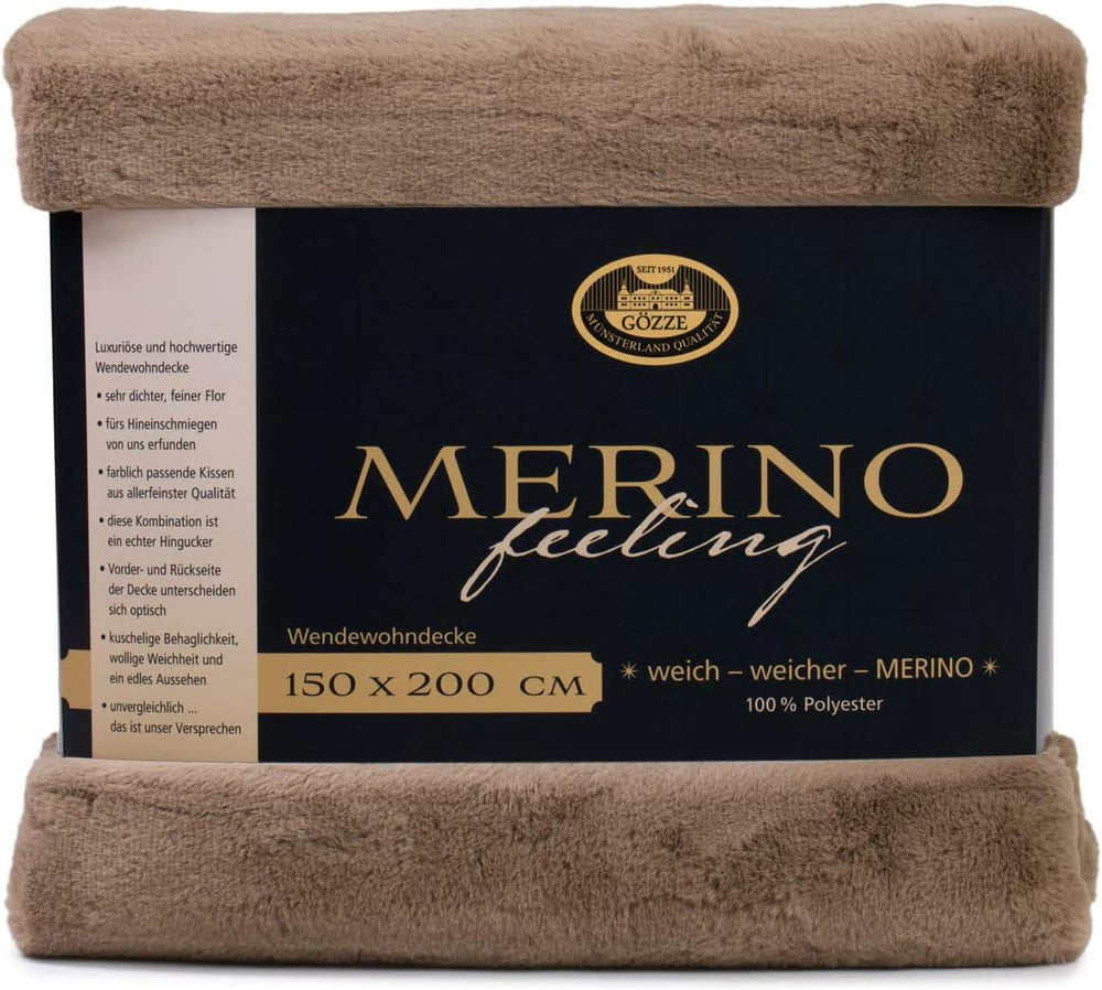 Gözze - Couverture Confortable, Réversible, Haute Densité 600 G/M², 150 X 200 Cm - Lits et Couvertures Vert Foncé Besuche den Gözze-Store Taupe 150 X 200 Cm