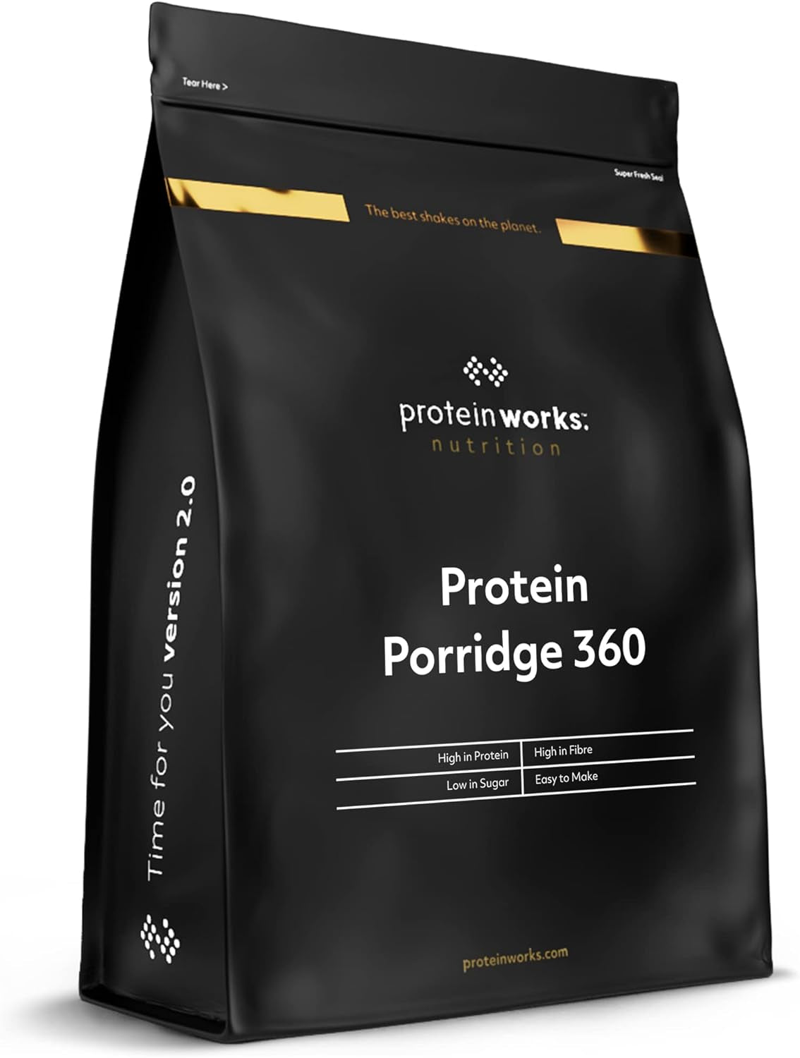 Protein Works - Porridge protéiné 360 | Mythe Vitamines et minéraux supplémentaires | Proteinreiches Frühstück | Kalorienarme Haferflocken | 6 portions | Chocolat au lait 500G Céréales Naty Shop