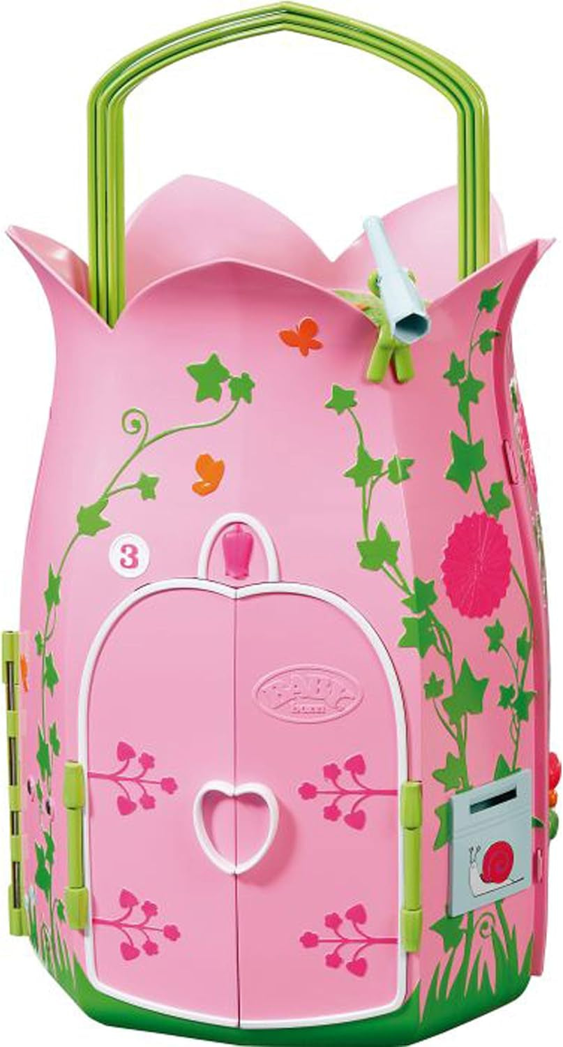 BABY Born Storybook Cottage, Maison de poupée pliante pour poupées de 18 cm avec table, cheminée, chaise longue et télescope, rose vert, 833803 Zapf Creation Dollhouses Naty Shop Default Title