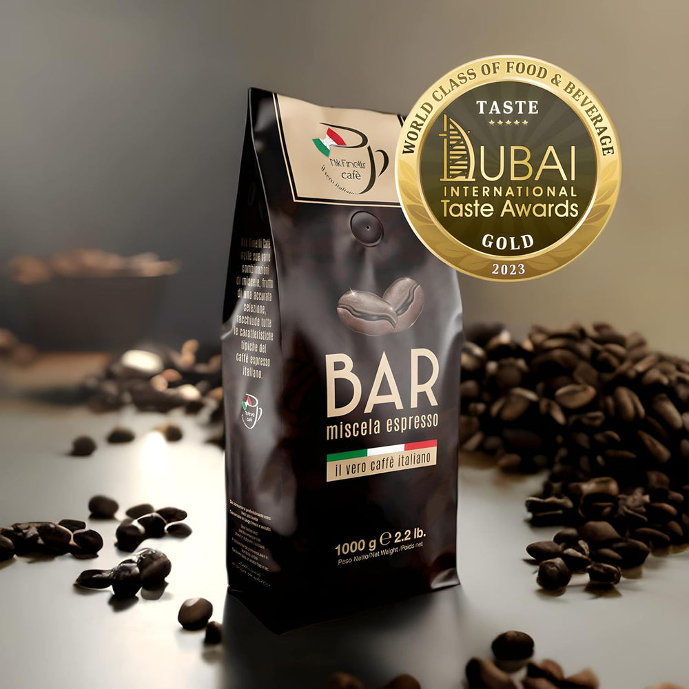 Nik Café Espresso Blend - Le vrai italien - Lauréat du World Food and Drink Award 2023 - Grains de café torréfiés, 1 kg
