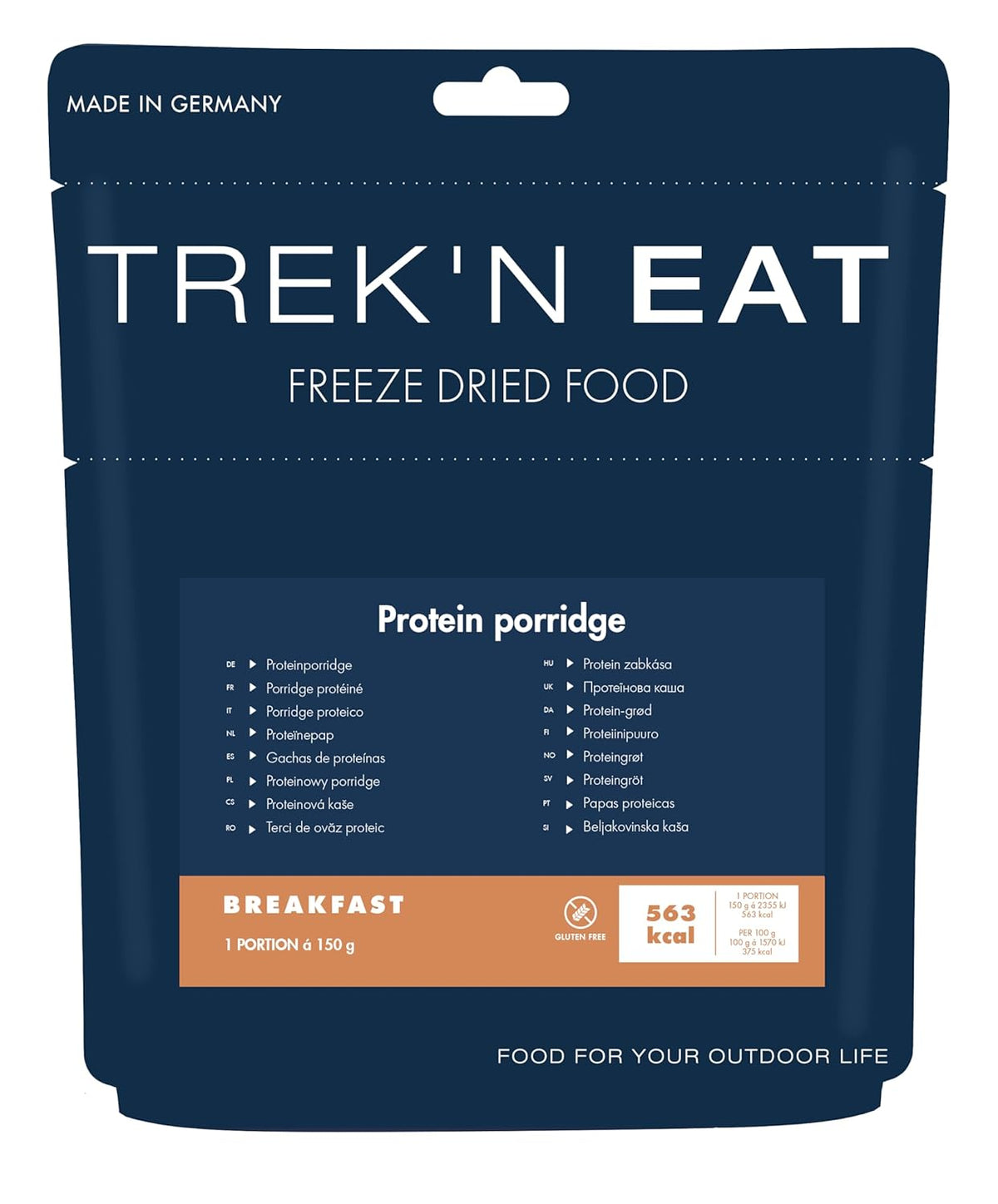 Trek'n Eat Protein Porridge – Petit-déjeuner riche en protéines pour l'extérieur | Table lyophilisée pour le camping, la randonnée et les expéditions | Garnissant, rapide à préparer, idéal pour voyager