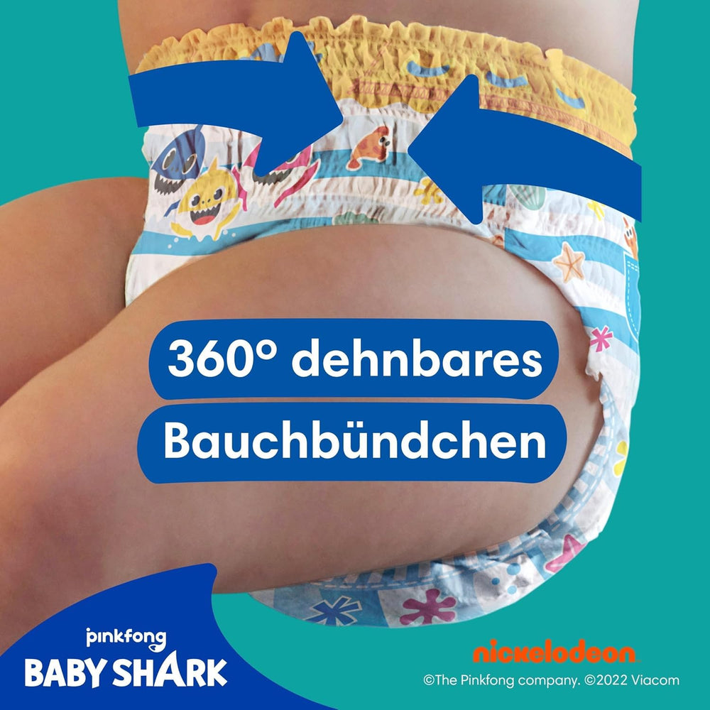 Pampers Taille 5-6 Splashers Baby Shark Édition Limitée Lot de 10 Couches de Bain Jetables pour une Protection de l'Eau Sûre