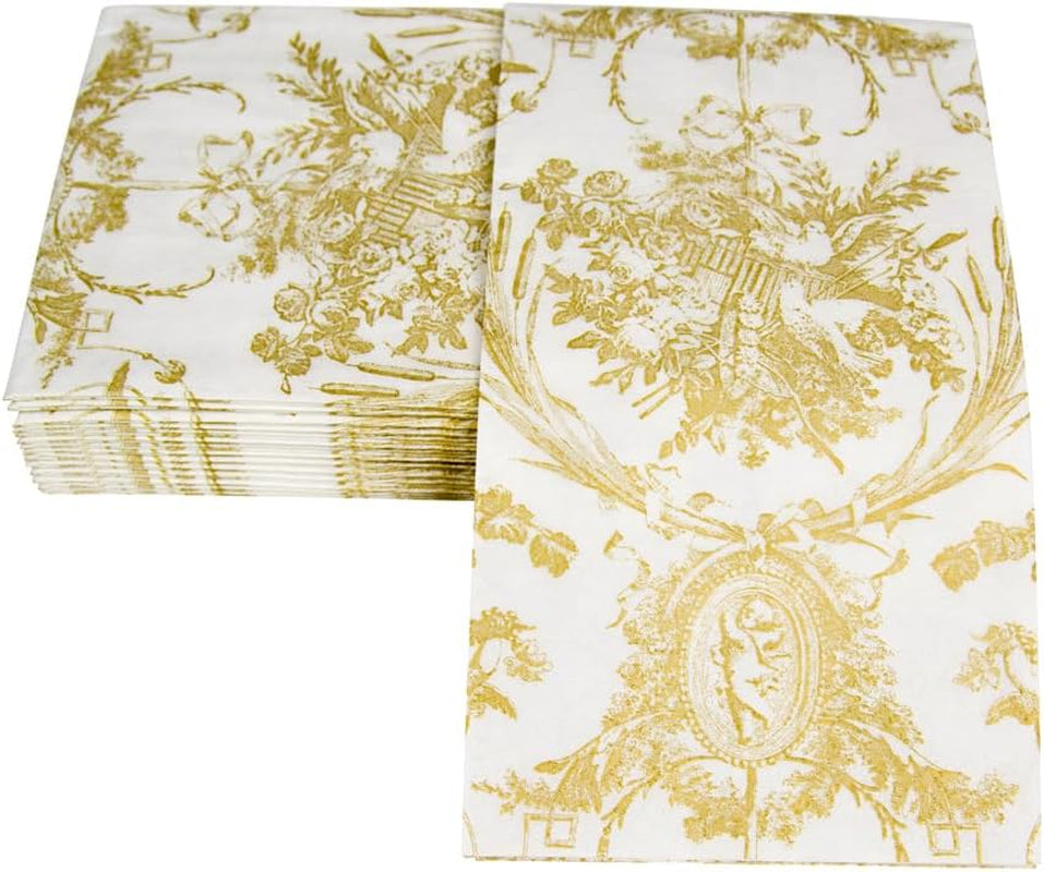 Papier toilette romantique, couleurs dorées, 15 pièces par paquet