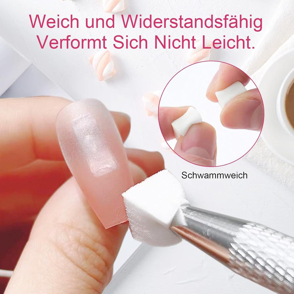 100 Stk Nail Art Schwamm Mit Metallgreifer, Nailart-Zubehör, Baby Boomer, Rendering-Werkzeuge Mit Greifer-Blöcken, Maniküre-Gradient Nail Art Schwamm, For Pinselset, Nägel, Nageldesign-Zubehör