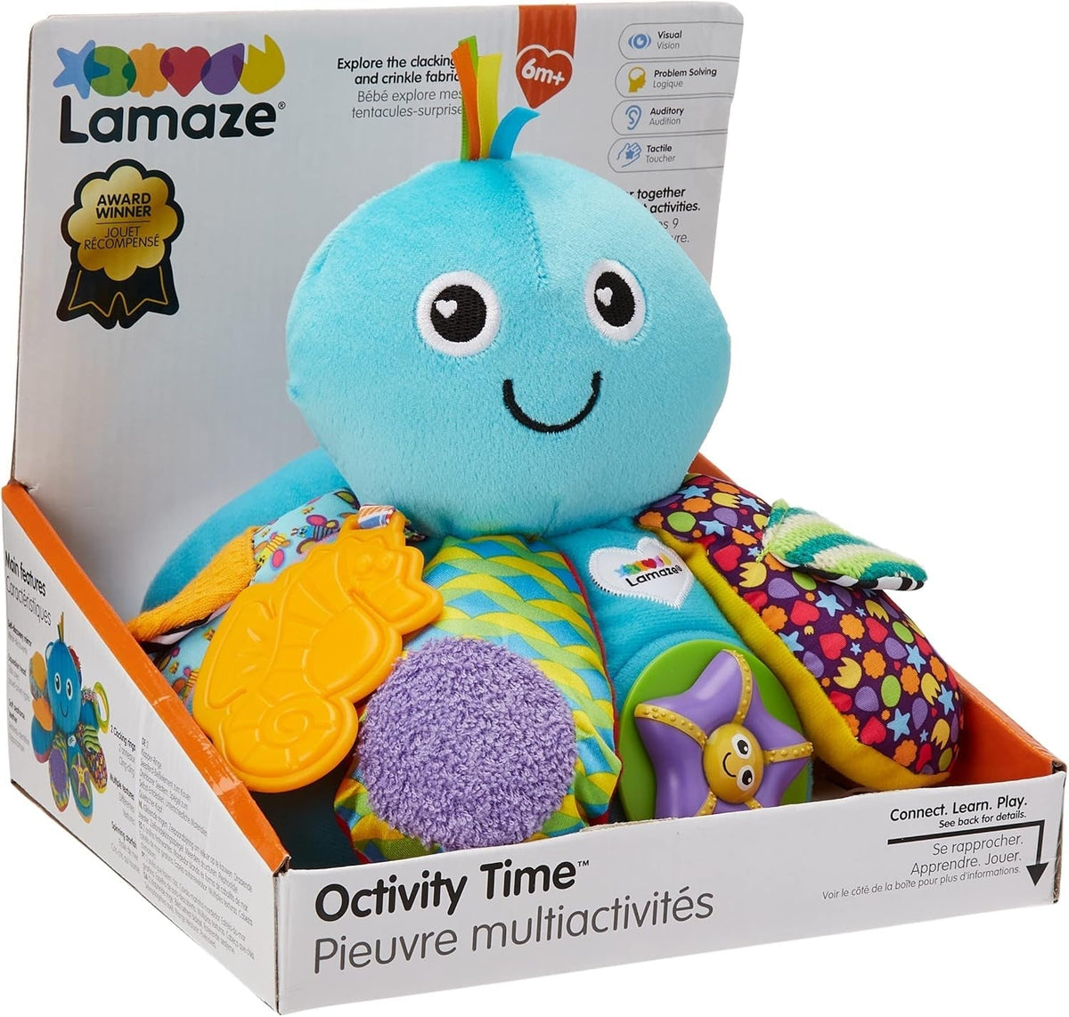 LAMAZE Octivity Time Jouet sensoriel pour bébé, doux pour le jeu et la découverte, poulpe pour tout-petits à partir de 6 mois, garçons et filles de plus de 1 an Jouets pour bébé Naty Shop Octivity Play Octopus