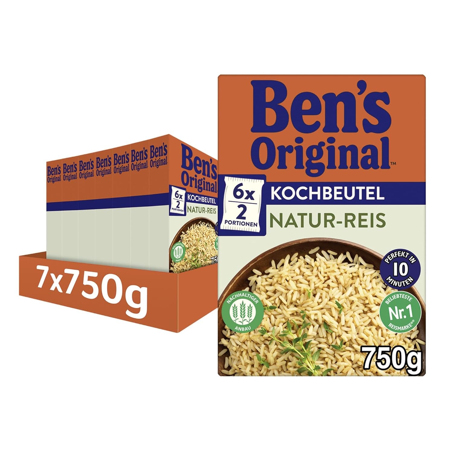 Riz naturel BEN'S ORIGINAL™ en sachet, 9 x 500 g