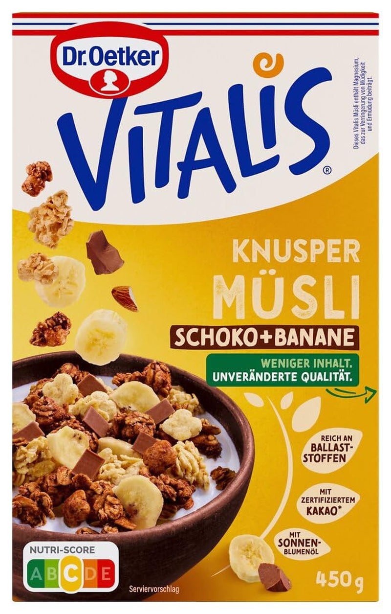 Dr. Oetker Vitalis Crunchy Honeys : Muesli croquant au miel pour le petit-déjeuner et les collations, paquet de 5 (5 x 600 g)
