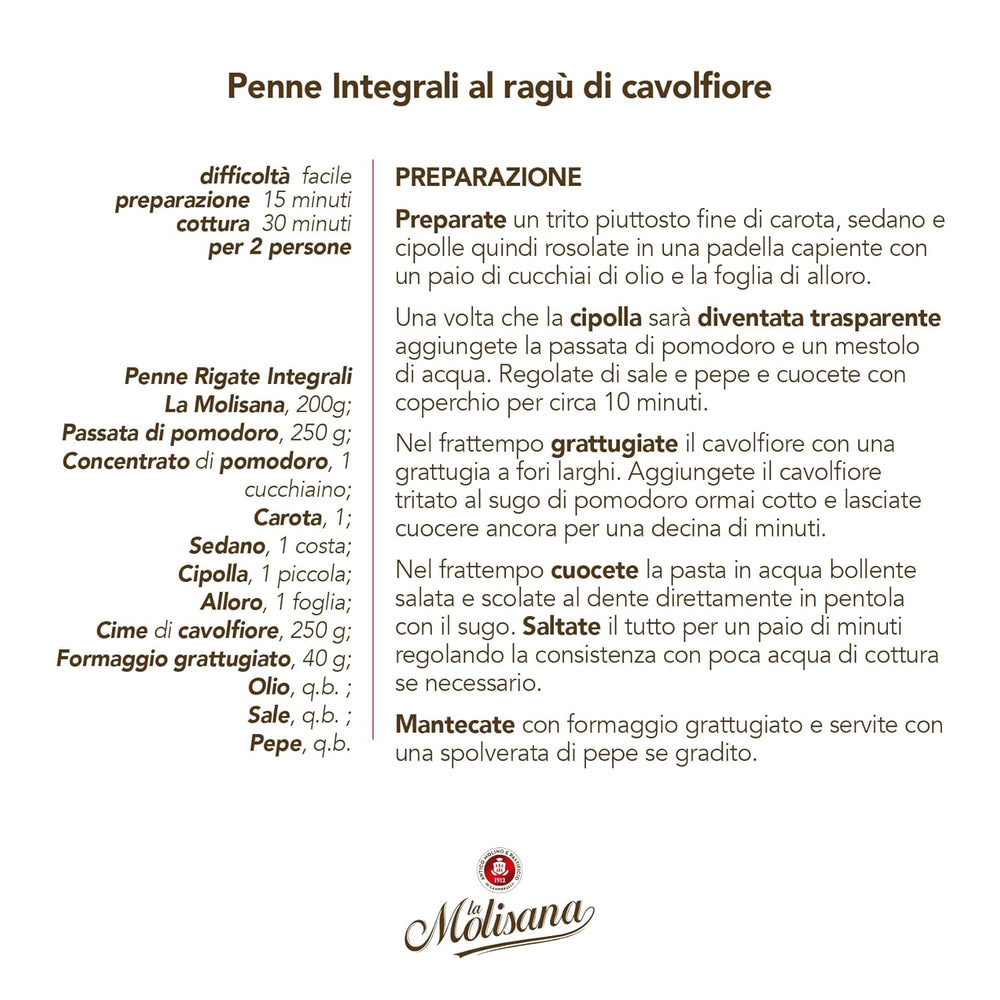 N°20 Penne Régate Integrale Pâté 500 g - Lot de 6