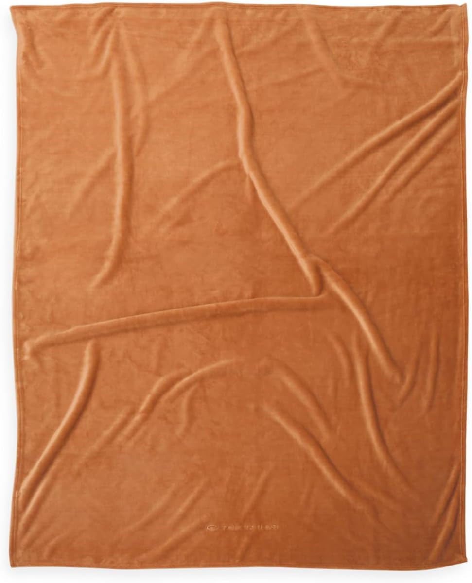 TOM TAILOR Couverture Wellsoft, 150X200 Cm, 100% Polyester/ Wellsoft, brodée avec logo, WELLSOFT BLANKET Orange (Warm Coral) Couvertures et couettes Naty Shop Orange 150X200 Cm