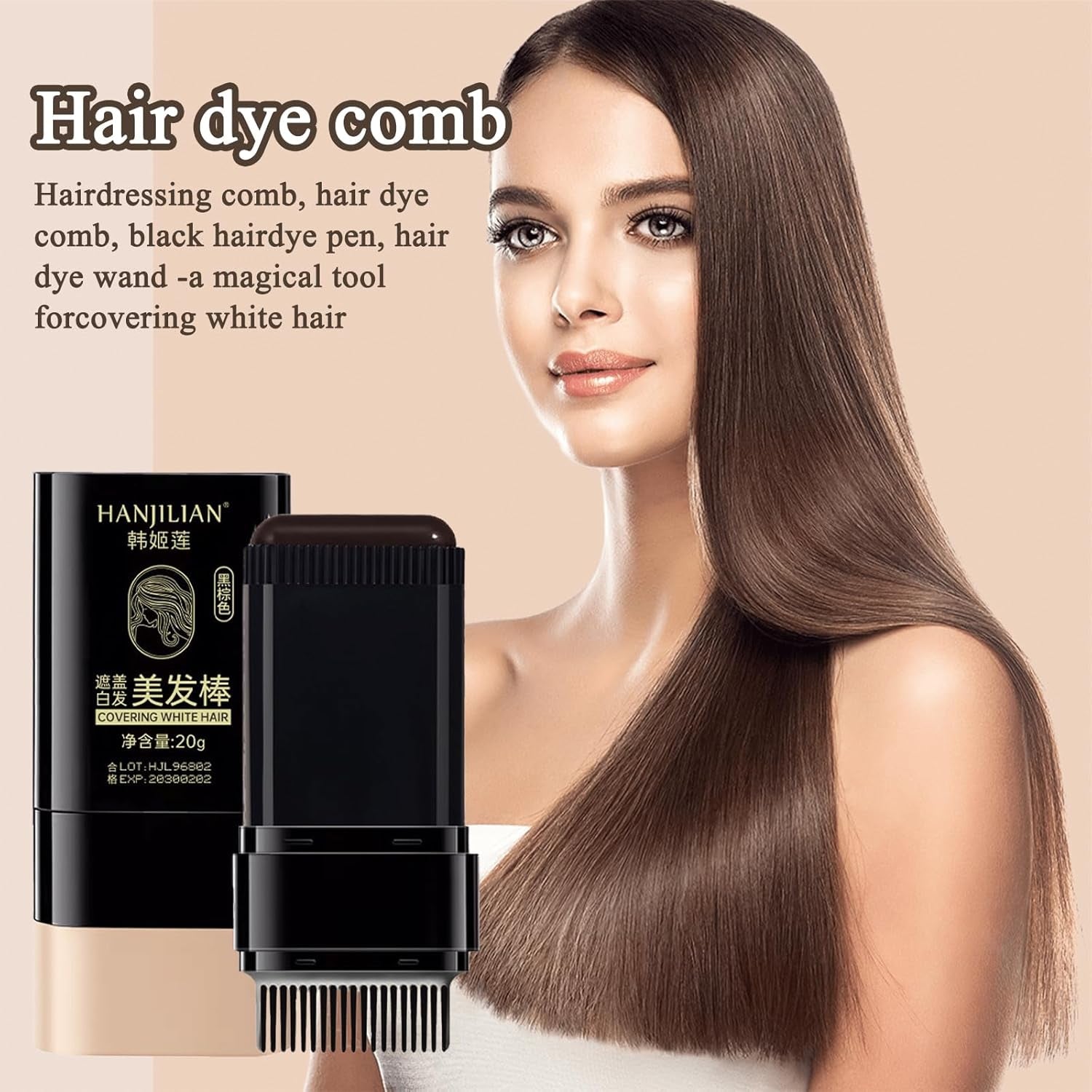 2pcs Poudre de Délié Brun Foncé, Poudre de Délié, Correcteur de Délié, Crayons de Couleur de Cheveux avec Peigne, Outil de Couvre-Cheveux Gris pour Femmes et Hommes (40g, Brun Foncé) Naty Shop Teinture pour Cheveux