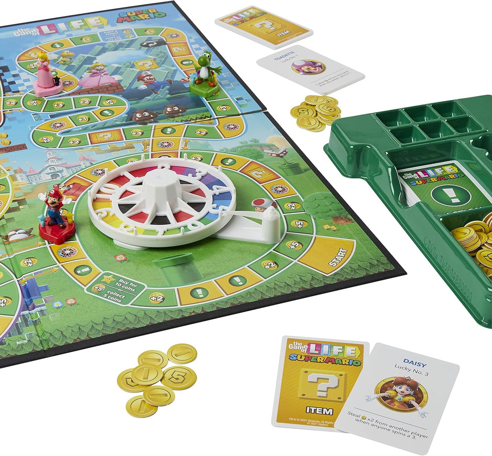 Jeu de société Hasbro The Game of Life Super Mario pour les enfants de 8 ans et plus, jouez à des mini-jeux, collectez des étoiles et combattez Bowser