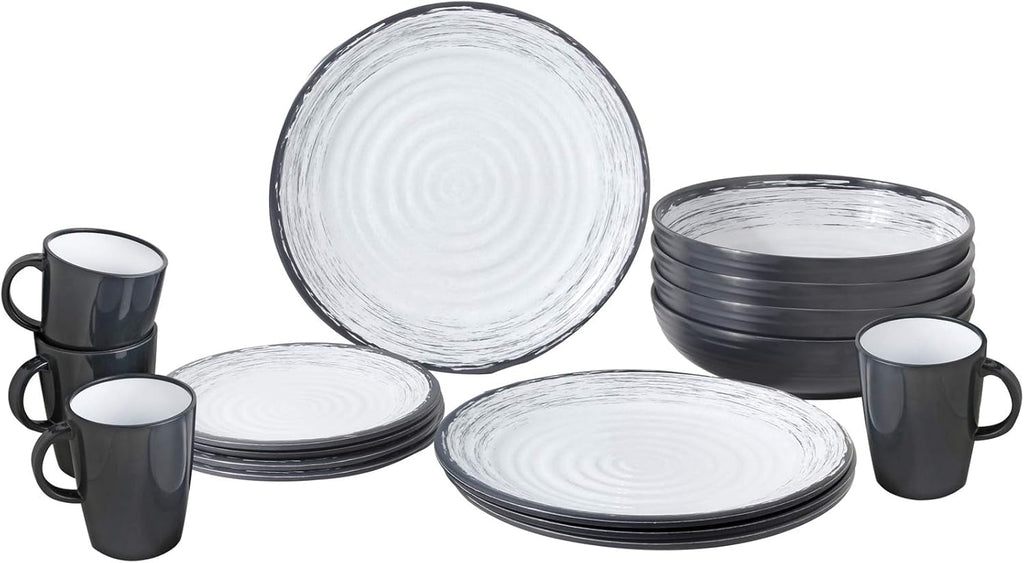 ESS Geschirr, melamină, set prânz, 16 piese Seturi vesela masa Naty Shop Stonetouch Granada