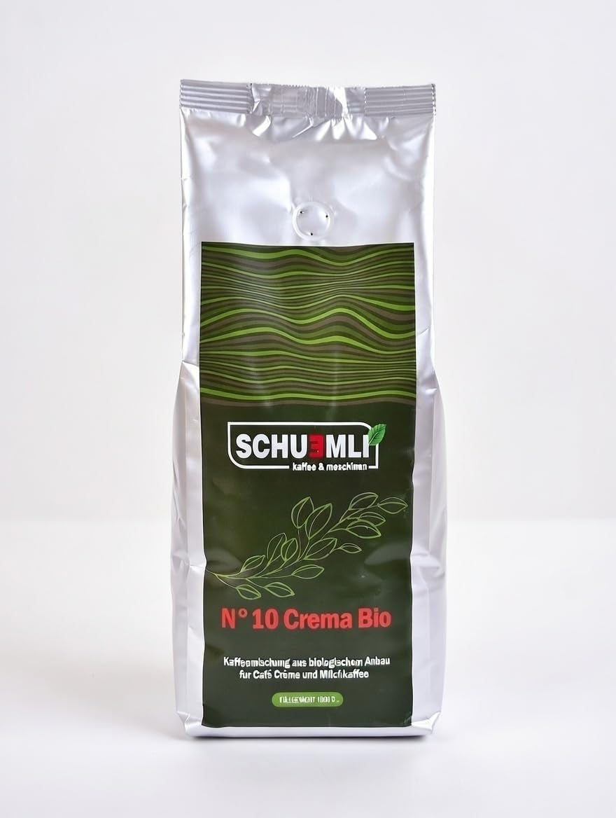 SCHUEMLI Nr. 10 Crema Bio - cremă rafinată de cafea Schümli în boabe întregi de la prăjire îndelungată 1 kg