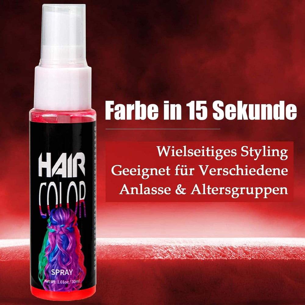 Couleur de laque pour cheveux, teinture pour cheveux en spray rouge temporaire, teinture pour cheveux rouge colorée, teinture pour cheveux lavable, spray de couleur pour cheveux rouge vif, teinture pour cheveux instantanée, teinture pour cheveux de carnaval, Halloween, cosplay, teinture pour cheveux de fête Naty Shop