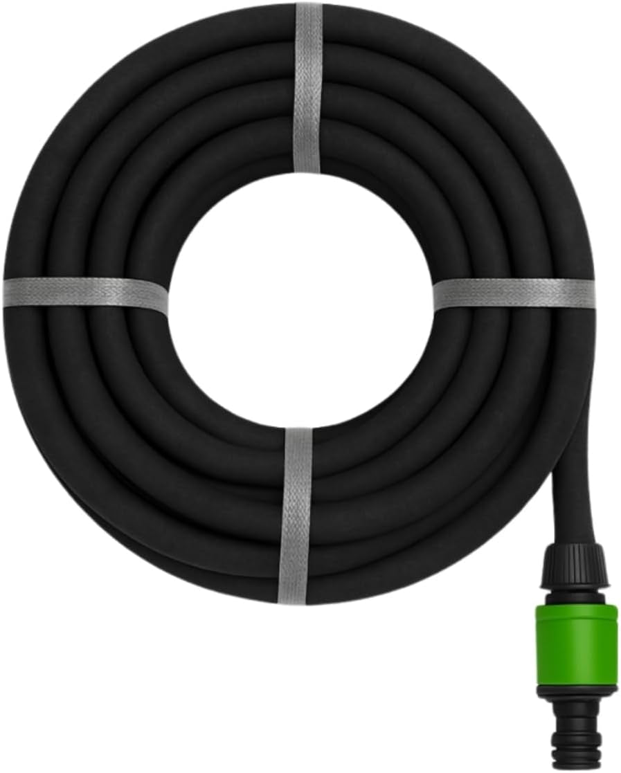 Furtun de picurare Kinzo 15M Ø14mm – Furtun de grădină cu 3 cuple – Furtun de grădină cu economie de apă pentru sisteme de pulverizare – Furtun negru