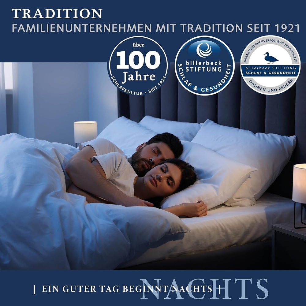 Couette en duvet Billerbeck - E04 Gold Edition - Couette toutes saisons - 135 X 200 Cm Couette en duvet véritable - Chaleur moyenne Couettes et couettes Naty Shop