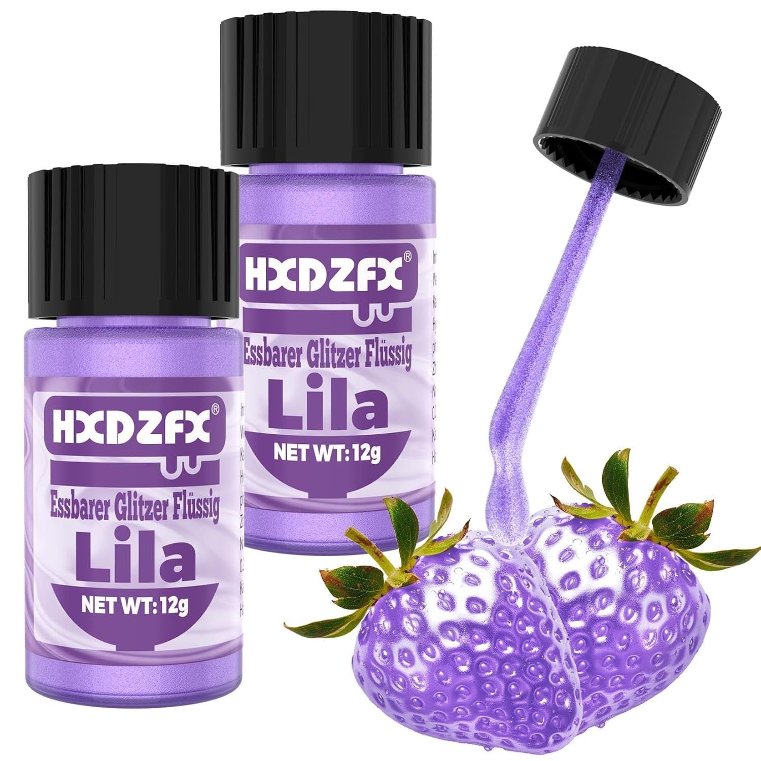 Paillettes liquides comestibles - 2 × 12 grammes Glitter Naty Shop Lilas