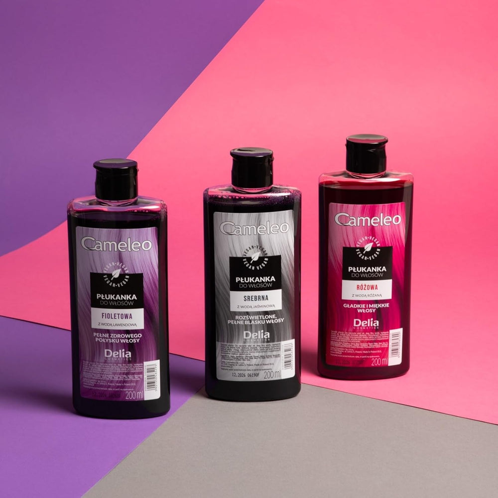 Cameleo - Tonique capillaire rose à l'eau de rose sans teinte jaune - Coloration semi-permanente - Pour cheveux blonds et gris - Couleur et soins - Sans parabène | 200 ml de teinture capillaire Naty Shop