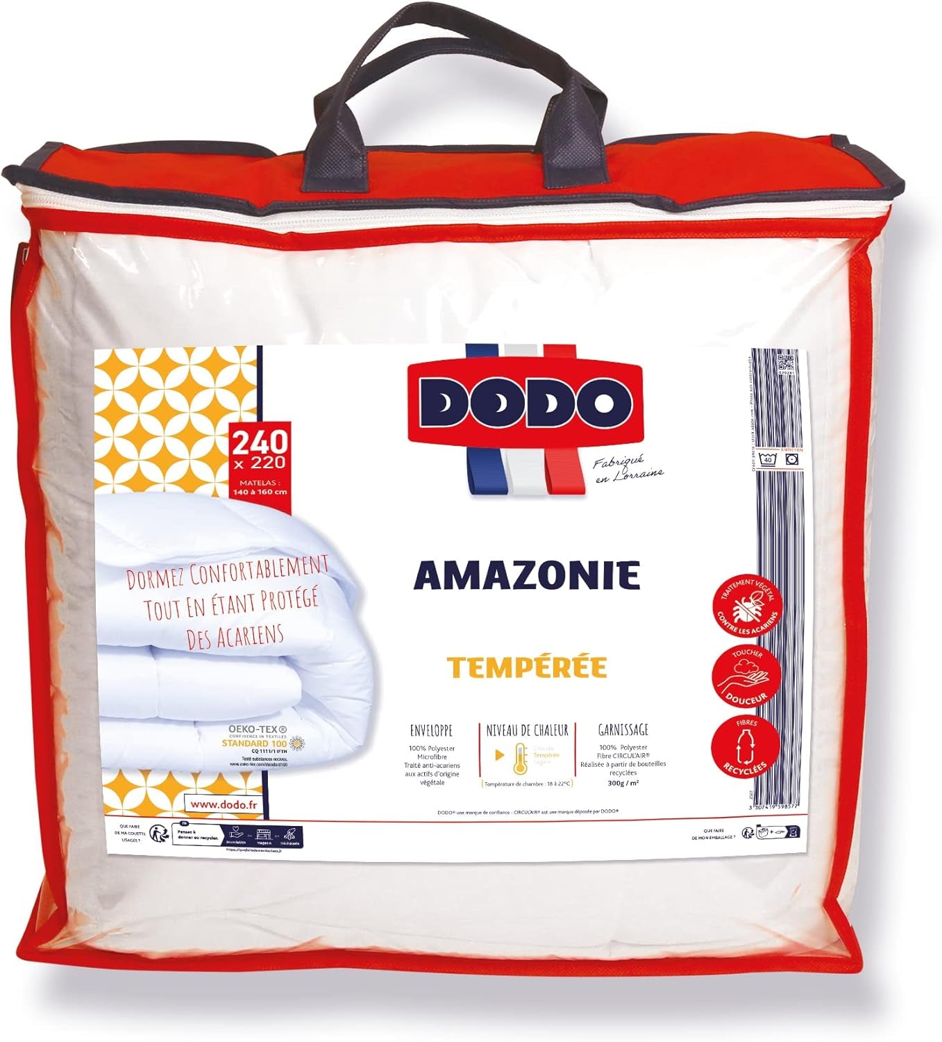 Cuvertură, Temperat, Sintetic, 220 X 240 Cm, Pentru pat dublu, Amazon cuvertură, Mite-proof și pufos, Fibră reciclată, Lavabil la mașină la 40 ° C Plapumi si pilote Naty Shop