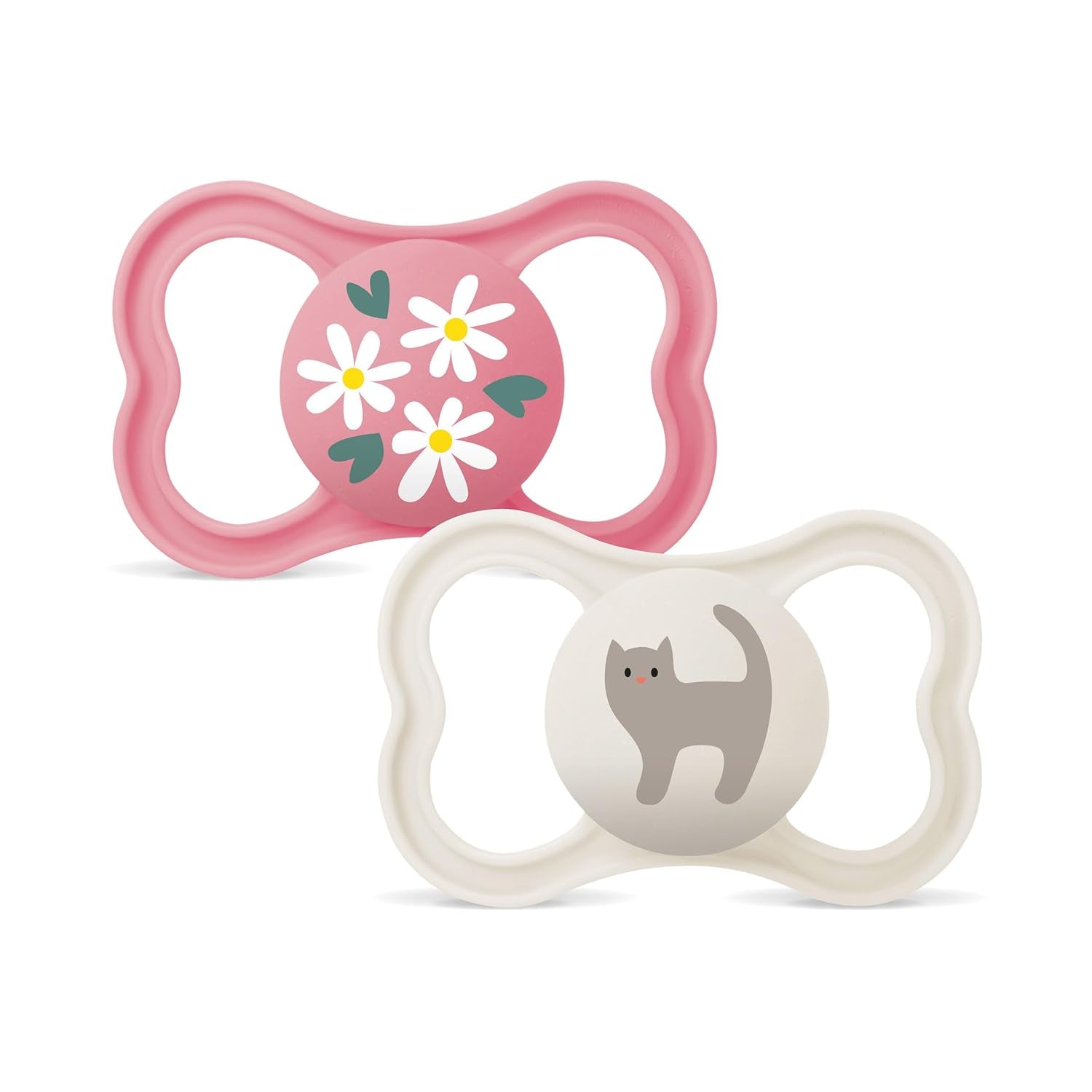 MAM Air Lot de 2 Sucettes en Silicone Extra Légères et Aérées Sucette pour Bébé Respectueuse des Dents en Silicone Spécial MAM SkinSoft avec Boîte à Sucette 6-16 Mois Ours/Rhinocéros