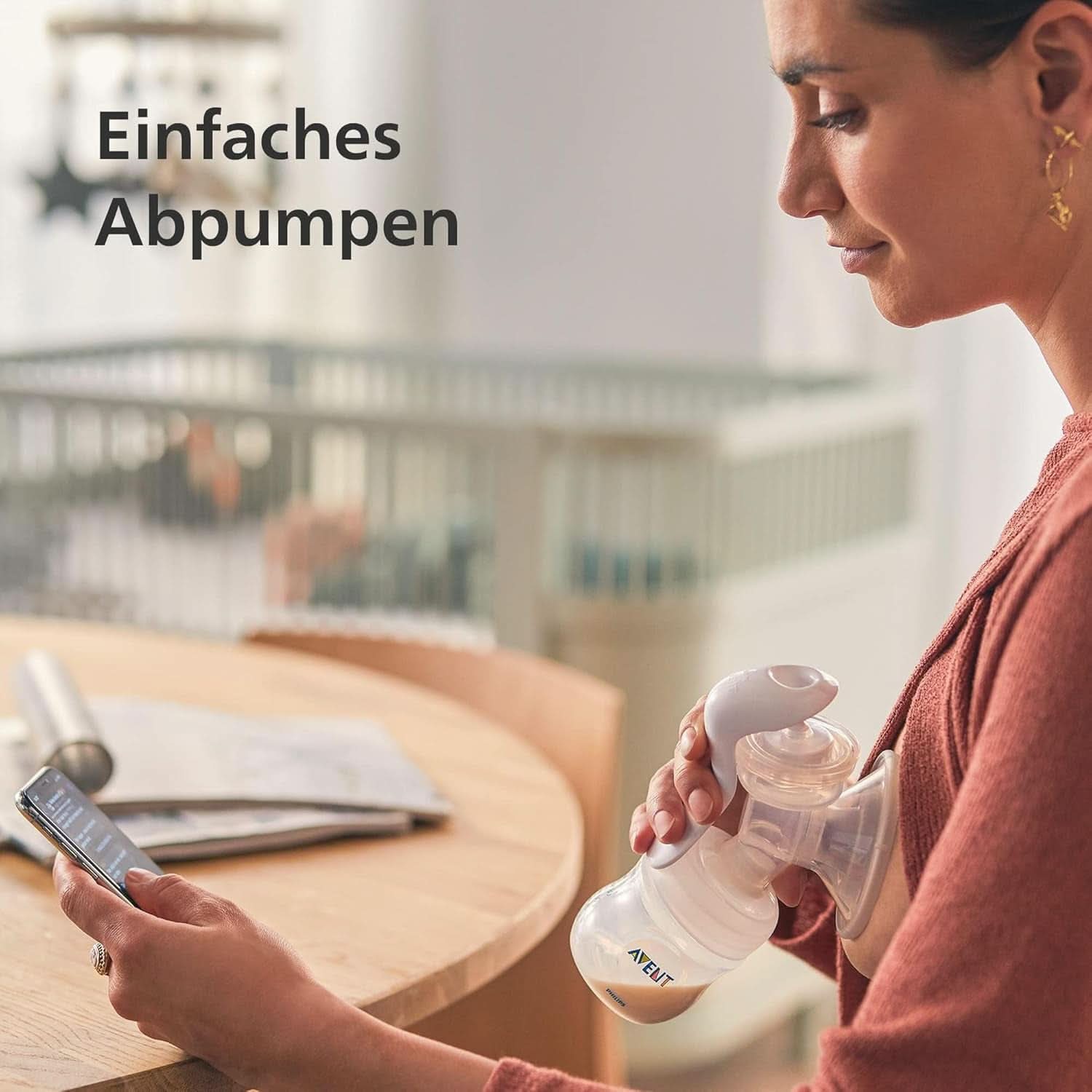 Philips Avent Handmilchpumpe - Einfaches Abpumpen, Mit Natural-Motion Technologie, Bpa-Frei (Modell SCF430/01) Transparent Accesorii Hrana si Alaptare Bebe Naty Shop