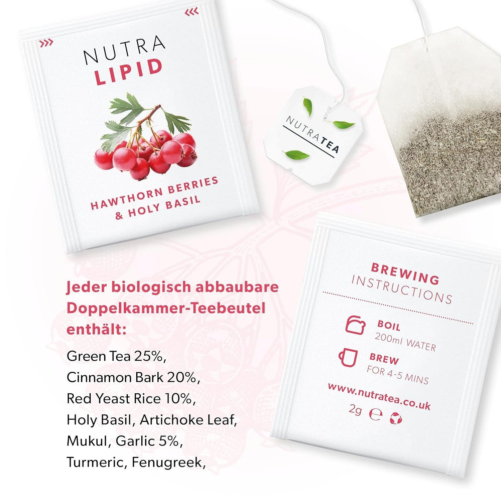 Nutra Tea NUTRALIPID, Thé équilibrant la glycémie Aide à maintenir la glycémie, Thé minceur Améliore le métabolisme et peut supprimer l'appétit, 20 sachets de thé réutilisables