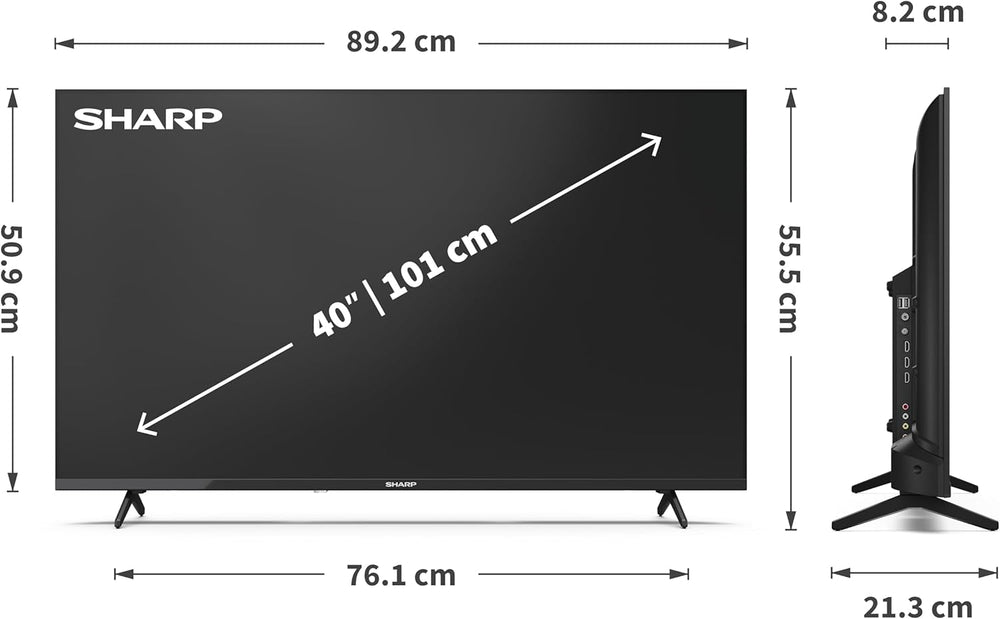 SHARP 40HA1305E – Ecran FHD de 40", fără ramă, 60 Hz, Sunet 2x8 W, HDMIx3, USBx2, Culoare Negru