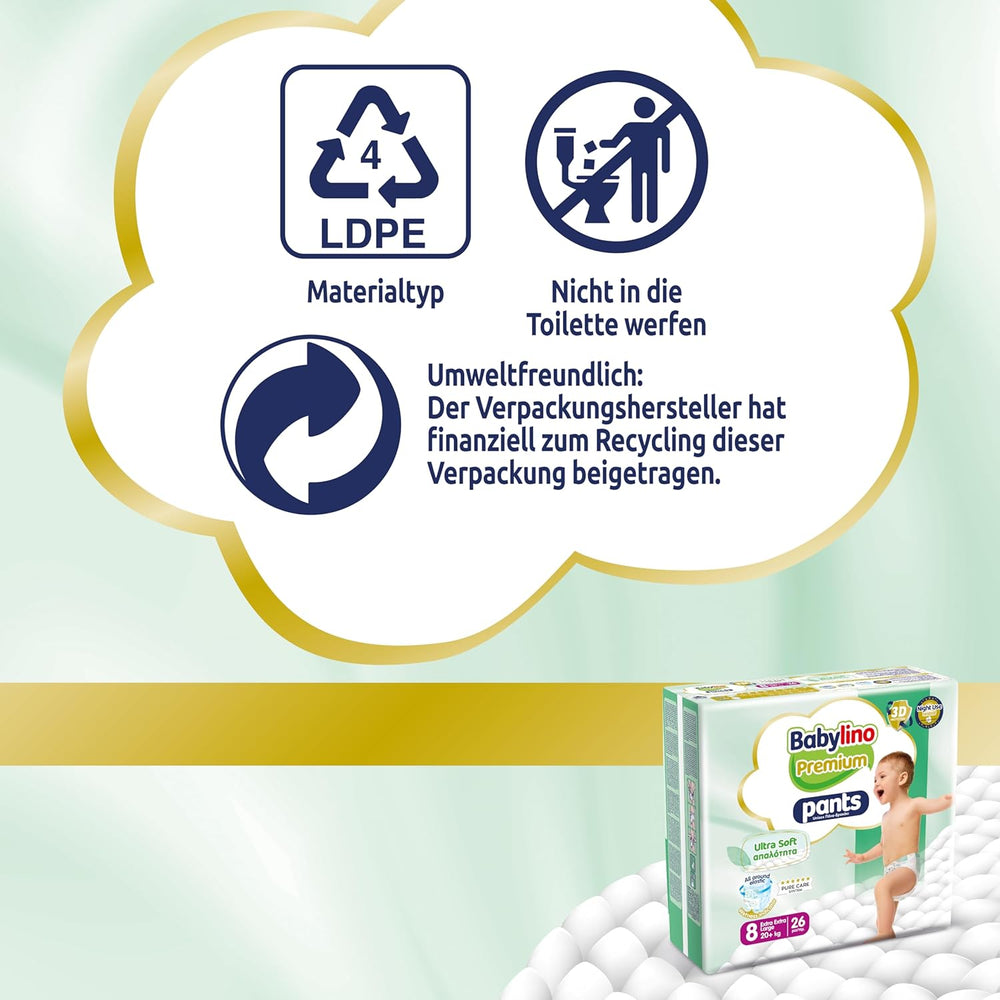 Pantalon Premium taille 8 avec filtre ultra doux, XXL (20+ kg), 26 pièces