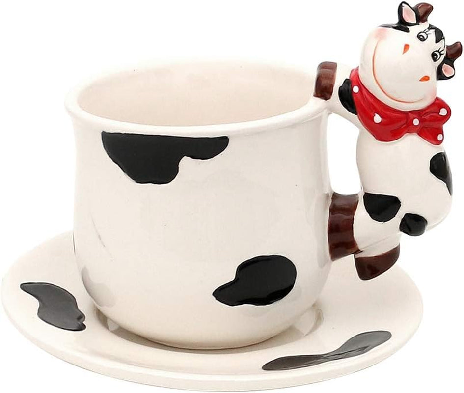 Boîte de rangement en céramique pour vache Dekohelden24, env. 12 x 11 x 20,5 cm, 20 Boîtes de conservation alimentaire Naty Shop Verre avec assiette
