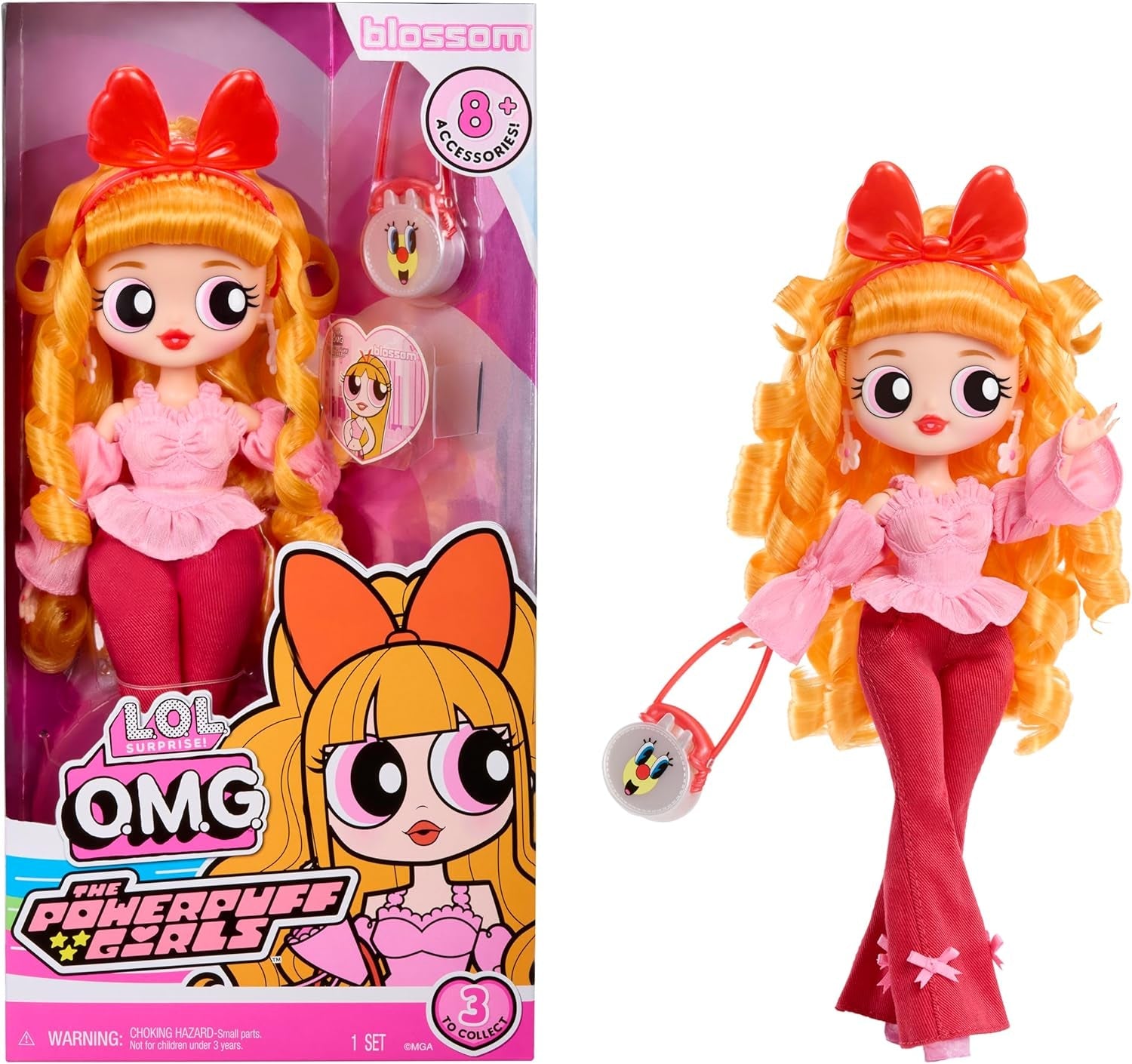 L.O.L. Surprise! OMG The Powerpuff Girls Puppe - Blossom - Enthält 1 Modepuppe, Inklusive Outfit und Accessoires, 3 zum Sammeln
