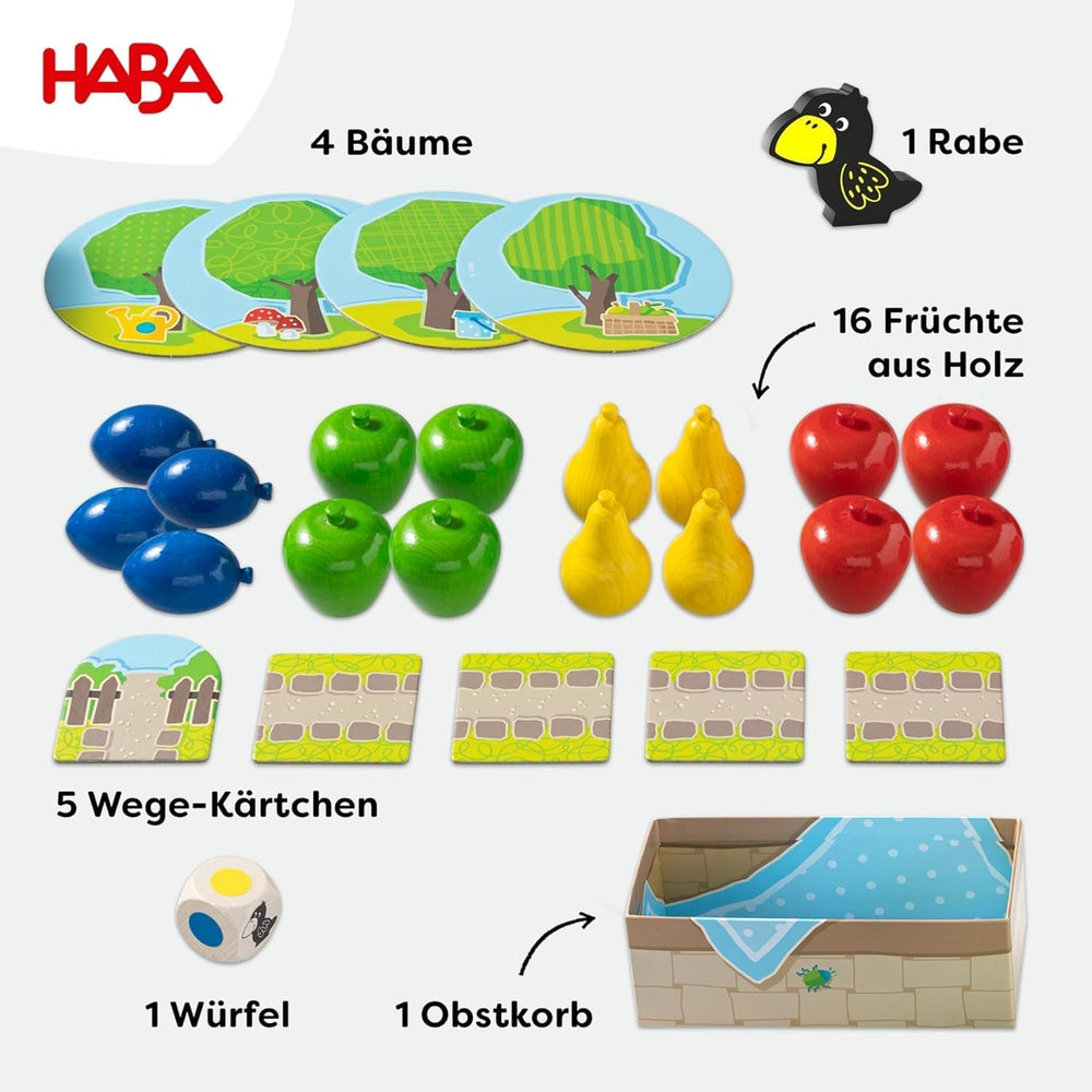 HABA Premier Verger – Mes premiers jeux : Jeu de société et familial sur les couleurs et les formes, Jouet classique en bois pour les tout-petits à partir de 2 ans – 1004655001
