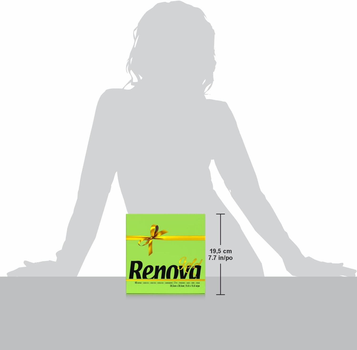 Serviettes en papier Renova, dorées, vertes, 40 pièces