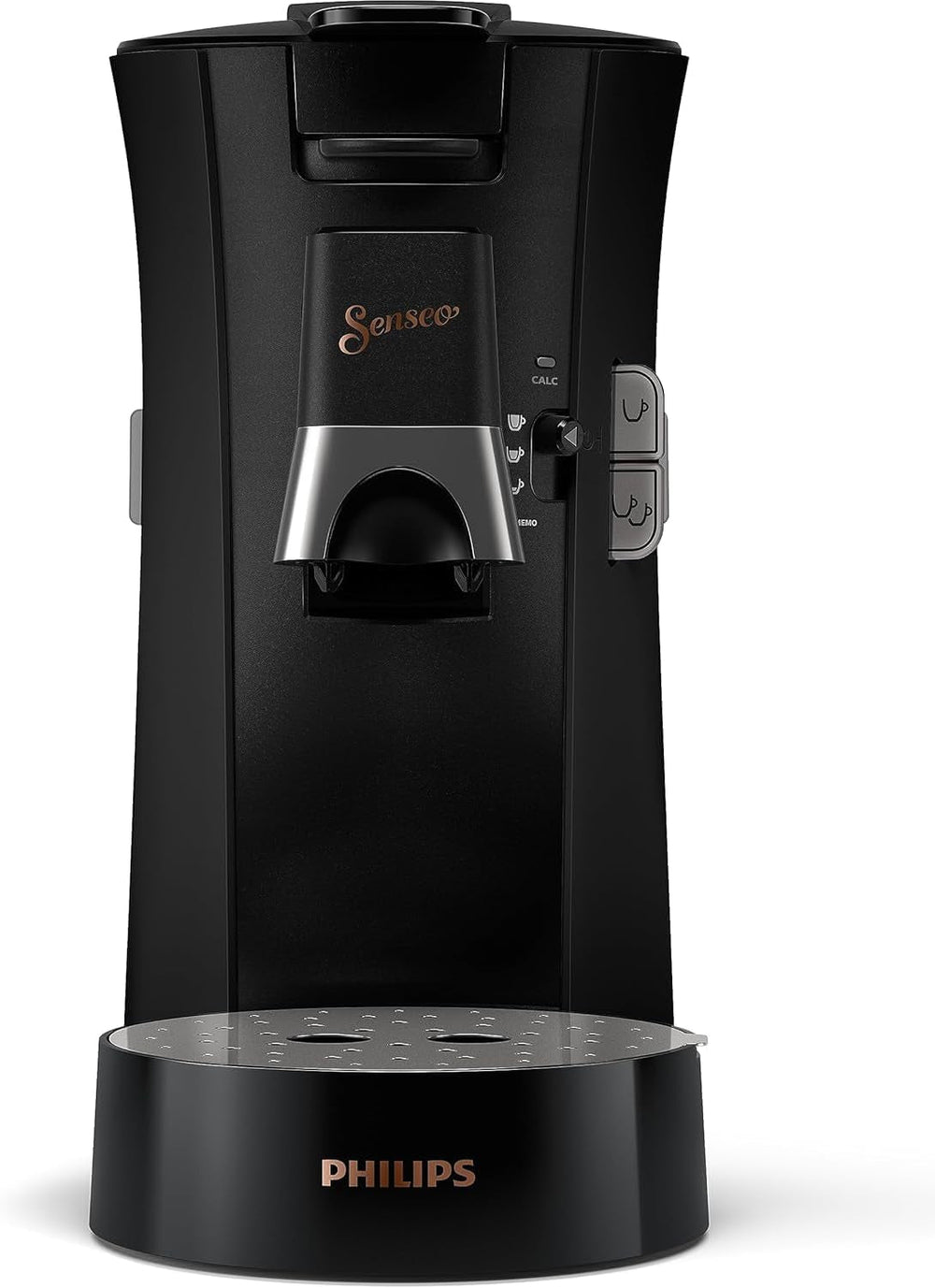 Machine à expresso à capsules PHILIPS Senseo Select avec sélection de l'intensité du café et fonction mémoire, en plastique recyclé, couleur : noir (CSA240/60)
