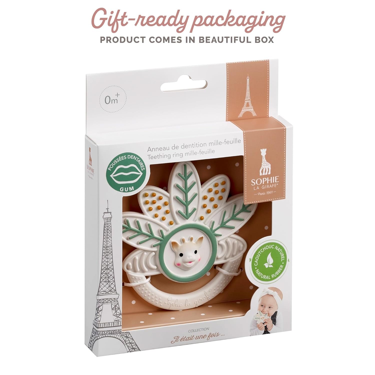 Sophie la girafe - Anneau de dentition aux mille feuilles Sophie la girafe - Jouet à mâcher - Caoutchouc - Textures variées - Pour bébé dès 0 mois