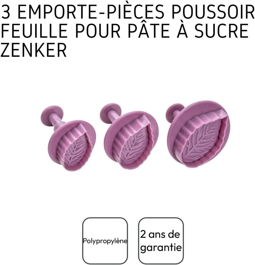 Ensemble d'emporte-pièces Zenker "Leaf" 3 pièces SWEET SENSATION, emporte-pièce estampé (couleur : rose givré), quantité : 1 lot, 3 pièces