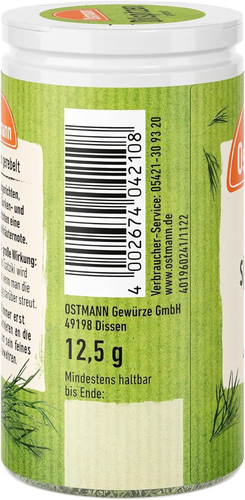 Ostmann - aneth haché, 12,5 grammes Condimente Naty Shop