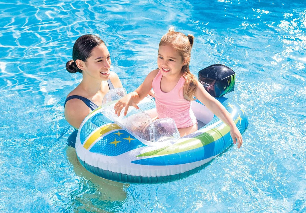 Intex Pool Cruiser - Scaun gonflabil pentru bebeluși/barcă de înot, modele asortate