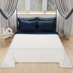 PETTI Artigiani Italiani - Couette pour lit simple, couette double face, couette à ressorts, bleu nuit, blanc, 100% Made in Italy Couettes et couettes Naty Shop