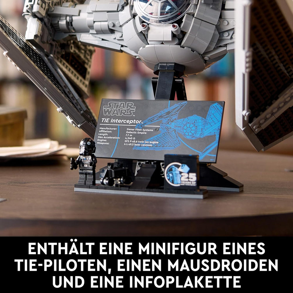 LEGO Star Wars TIE-Abfangjäger, ensemble créatif dans la série Ultimate Collector pour enfants, modèle d'un modèle de pierre de taille, cadeau pour les fans, ensemble de pièces, UCS-Set 75382