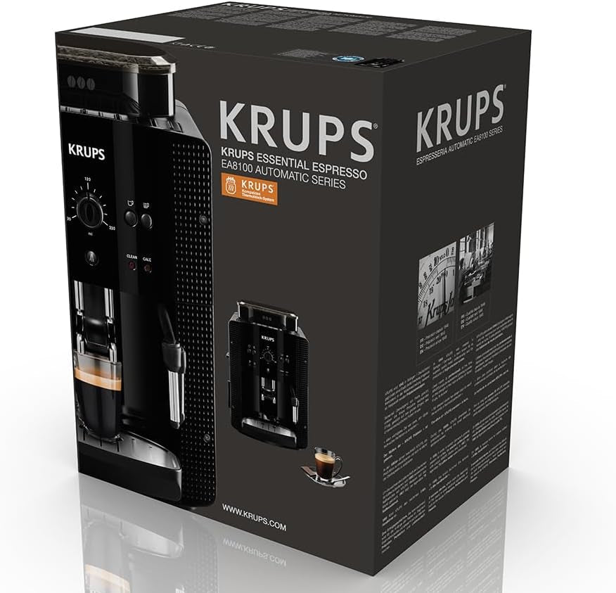 Krups Roma EA81M8 Machine à expresso 1,7 L, 3 réglages de température, 3 textures de café moulu, noir