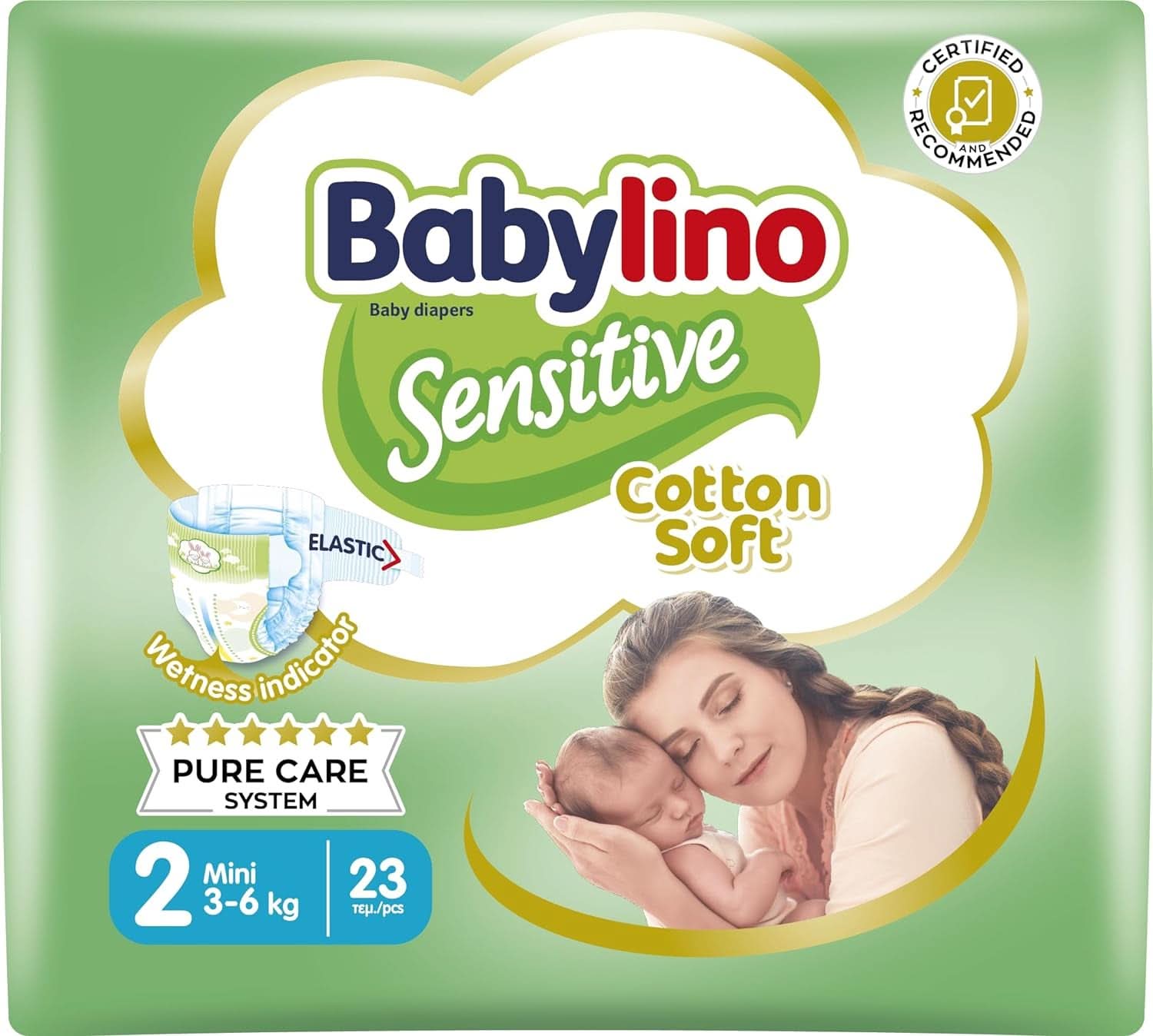Babylino Couches sensibles et délicates pour enfants, différentes tailles Mère et Enfant Naty Shop Taille 2 (23 pièces)