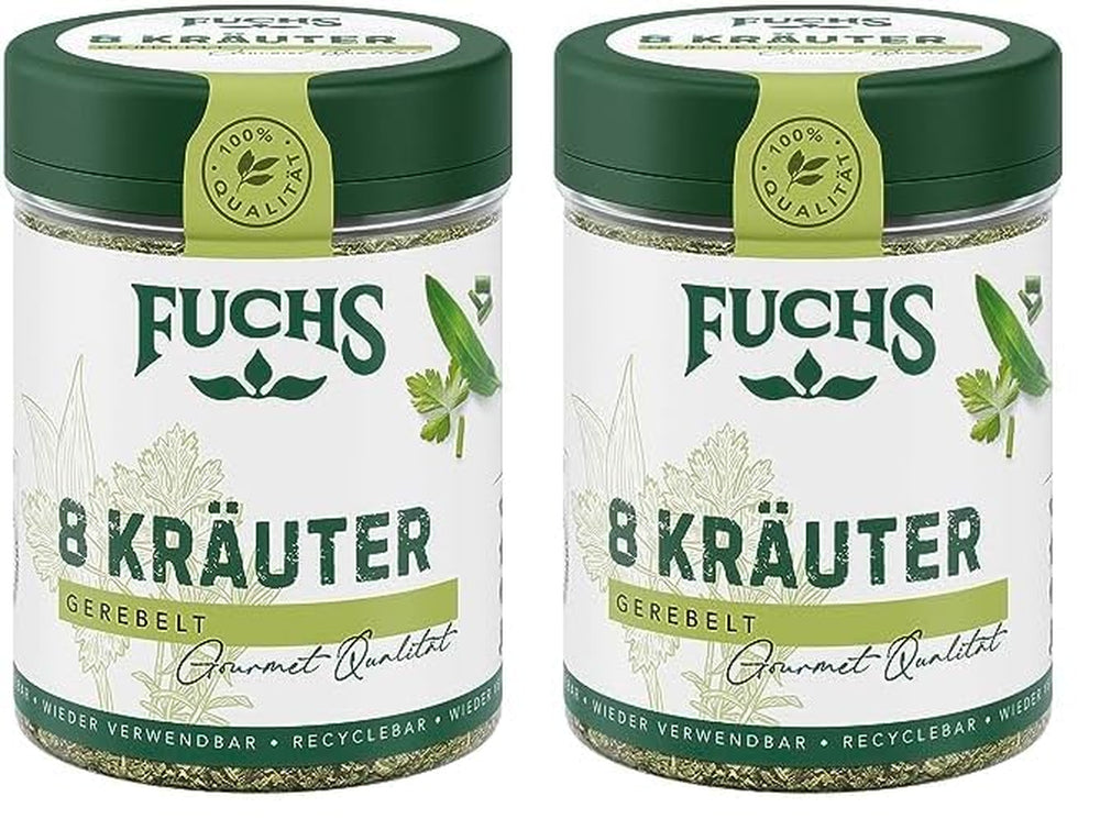Fuchs Gewürze - 8 Kräuter gerebelt - Kräutermischung für Marinaden, Fischgerichte oder Kräuter-Frischkäse - ingrédients naturels - 25 g en dose variable, recyclable